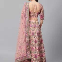 Readiprint Fashions Pink Embroidered Semi-Stitched Lehenga Choli With Dupatta image 2