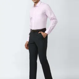 Peter England Pink Cotton Slim Fit Checks Shirt image 5