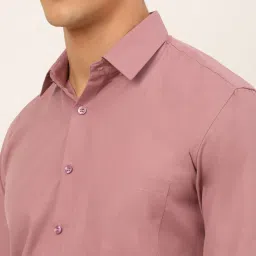 Jainish Magenta Cotton Regular Fit Shirt image 5