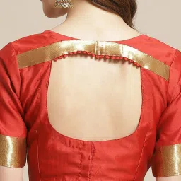 Readiprint Fashions Red Woven Saree With Blouse image 4