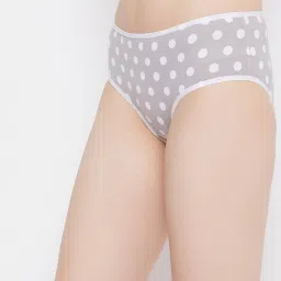 Clovia Grey Polka Dot Hipster Panty image 3
