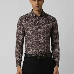 Van Heusen Brown Cotton Slim Fit Printed Shirt-picture-20