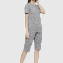 Vimal Jonney Grey Graphic Print Pajama Set image 4