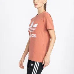 Adidas Originals Brown Logo Print TREFOIL T-Shirt image 3