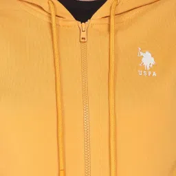 U.S. Polo Assn. Mustard Cotton Front-Open Sweatshirt image 5
