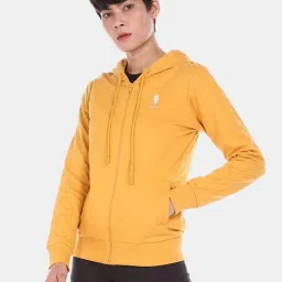 U.S. Polo Assn. Mustard Cotton Front-Open Sweatshirt image 1