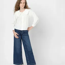 KIDS ONLY Off White Solid Full Sleeves Shirt image 4