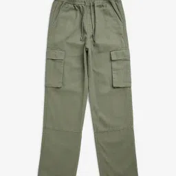 Y&F Kids by Westside Olive Cargo-Style Mid-Rise Cotton Trousers-picture-19