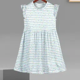 HELLCAT Girls White & Blue Striped Dresses-picture-11