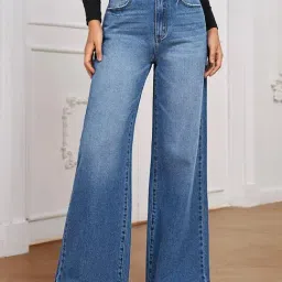 Kotty Blue Cotton Lycra Solid Jeans-picture-38