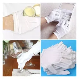 BRUSH HOUSE Universal White Reusable Hand Gloves (Pack of 5) image 4