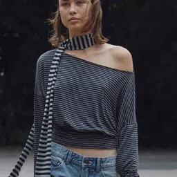 Bershka Women Striped T-shirt-image-34