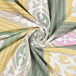 Texstylers Multicoloured Geometric Printed Anti-Slip Cotton 6-Seater Table Cover image 3