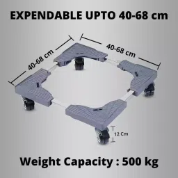 Robustt Plastic & Stainless Steel Washing Machine and Refrigerator Stand with Wheels (Pack of 10) image 2