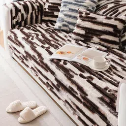 DREAM CARE Brown & Brown Printed 1 Piece Sofa Cover image 2