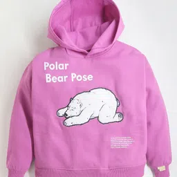 Cherry Crumble By Nitt Hyman Full Sleeves Placement Polar Bear Printed Hoodie - Lavender-picture-16