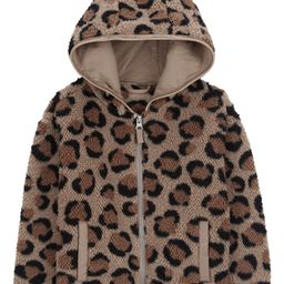 Carter's Knit Full Sleeves Hooded Winter Jacket with Cheetah Print - Tan-picture-22