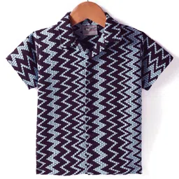 Dapper Dudes Half Sleeves Chervon Embroidered Shirt - Grey-picture-12