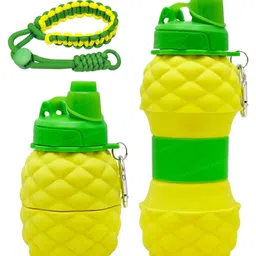 Bunie Pineapple Shaped Expandable Silicone Sipper Bottle with Wrist Strap 700 ml 1 Pc Yellow-picture-17