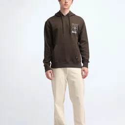 Flying Machine Men Printed Hooded Cotton Sweatshirt image 3