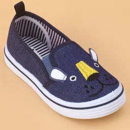 Cute Walk by Babyhug Slip on Casual Shoes with Bear Print- Blue image 3