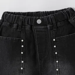 Mark & Mia Denim Washed Solid Colour Shorts - Black image 3