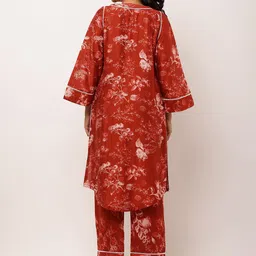 AADIYO Printed Pure Cotton V-Neck Tunic With Trousers Co-Ords image 5