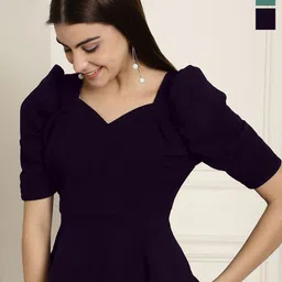 Metronaut Women Pack of 2 Puff Sleeve Peplum Top-picture-32
