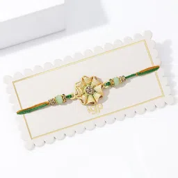 IGP Thread Kundan Studded Floral Rakhi image 3