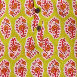 The Magic Wand Cotton Full Sleeves Floral Printed Dhoti Kurta Set - Yellow image 5