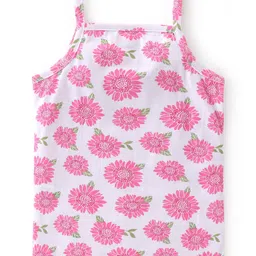 Babyhug 100% Cotton Sleeveless Slip Flower Print Pack of 3 - Multicolour image 5