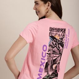 HERE&NOW Women Printed Pure Cotton T-shirt-picture-30