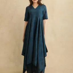 RAREISM Blue Polyester Printed Short Sleeves Dress image 1