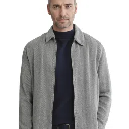 Rare Rabbit Black Regular Fit Stripes Shaket image 1