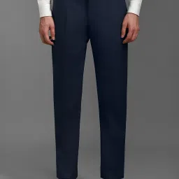 Louis Philippe Navy Slim Fit Texture Trousers image 1