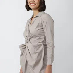 Forever 21 Grey Cotton Shirt Dress image 3