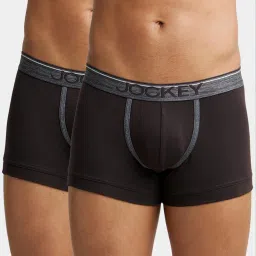 Jockey 8015 Men's Super Combed Cotton Rib Solid Trunk with Ultrasoft Waistband (Pack of 2) image 1