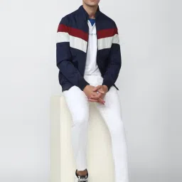 Academy By Van Heusen Navy Slim Fit Colour Block Jacket image 5