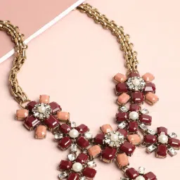 SOHI Multicolor Designer Stone Necklace image 1