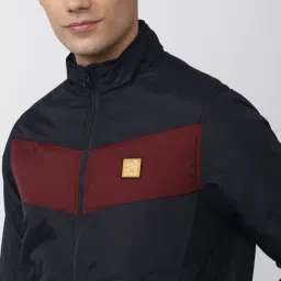 Academy By Van Heusen Navy Slim Fit Colour Block Jacket image 4