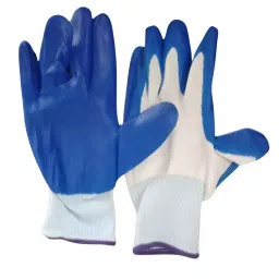 iMTSP Cut Resistant Gloves Nitrile Coated Standard Size White and Blue-picture-15