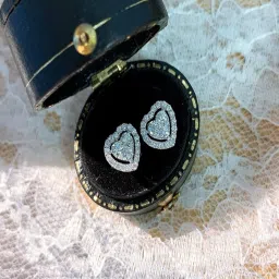 Peora Stylish Silver Roudium-Plated American Diamond Stud Earrings image 1