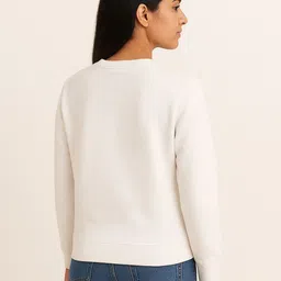 Anikmart Typography Printed Round Neck Long Sleeves Organic Cotton Pullover Sweatshirt image 2