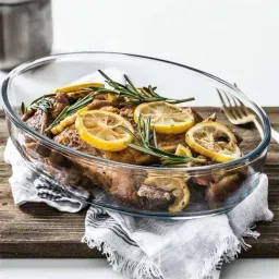 Femora Transparent Borosilicate Glass Oval Microwave Oven Safe Baking Dish (1.6 L) - Set of 1-picture-14