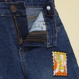 Kiddopanti Boys Blue Denim Applique Jeans image 3