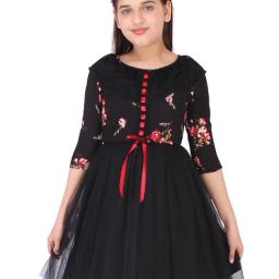 Cutecumber Kids Black Printed Dress-picture-16
