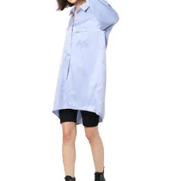 Only Blue Relaxed Fit Longline Shirt-picture-10