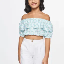 Global Desi Girl Mint Printed Top-picture-11