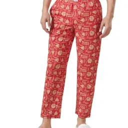 The Souled Store Red Regular Fit Printed Pyjamas-picture-37