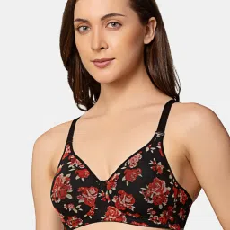 Triumph Black Floral Full Coverage T-Shirt Bra image 1